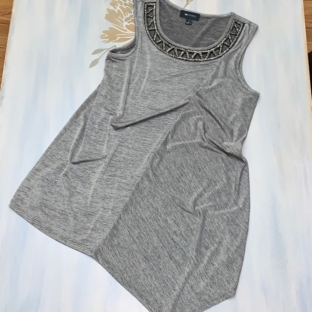 💕AB Studio asymmetrical beaded tank Size Small